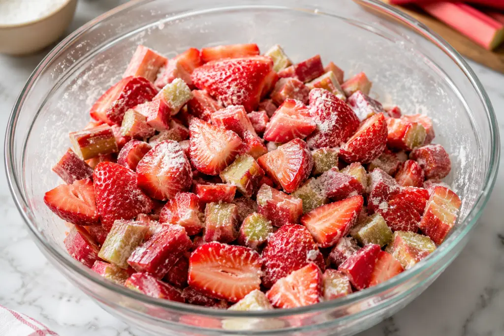 Prepare the strawberry rhubarb pie filling