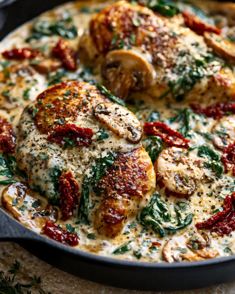 Mushroom Tuscan Chicken