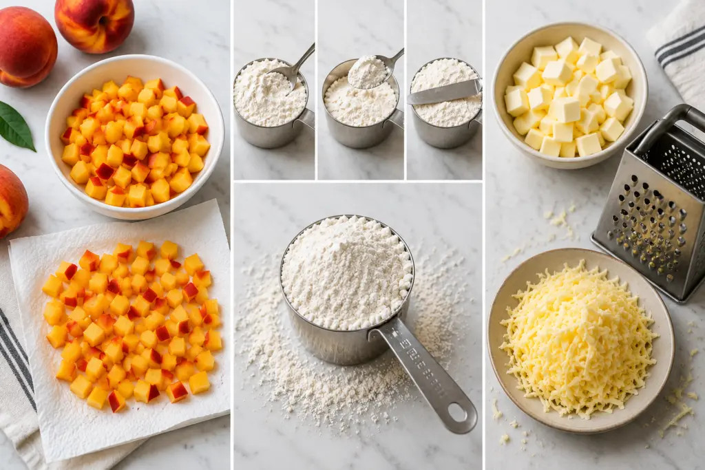 Delicious Peach Scones Recipe 3 Peach Pastry Prep: Flour, Butter & Fruit