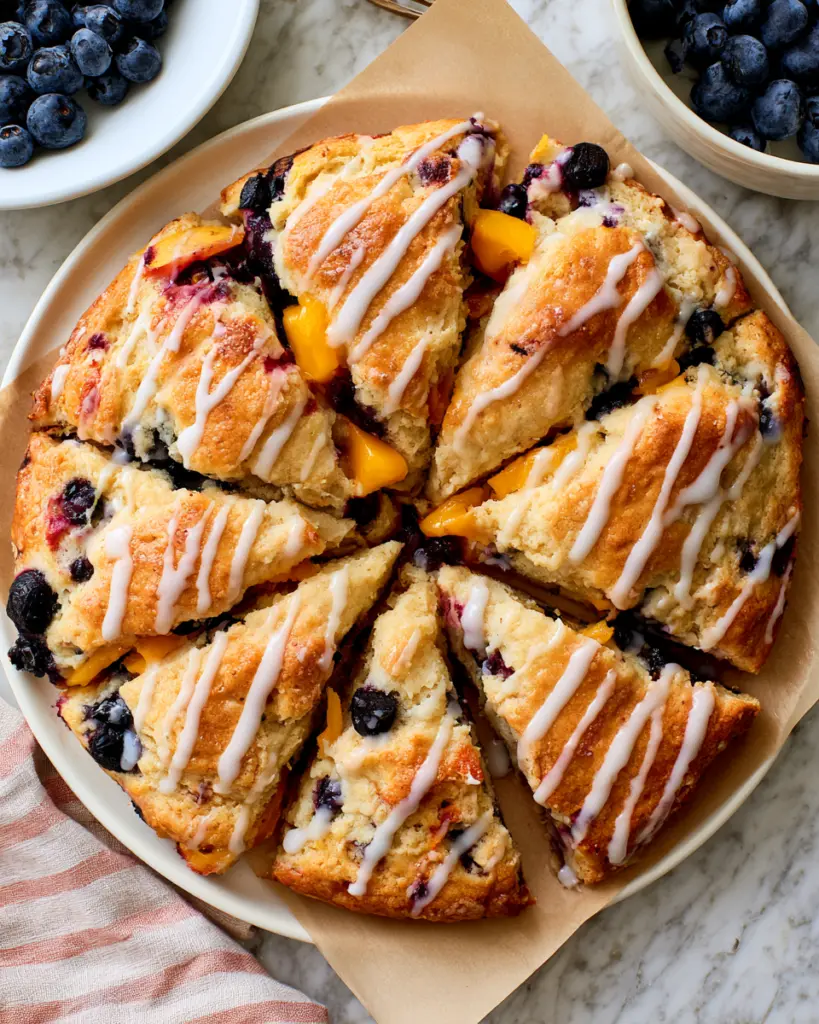 Delicious Peach Scones Recipe 9 Peach and Blueberry Scones