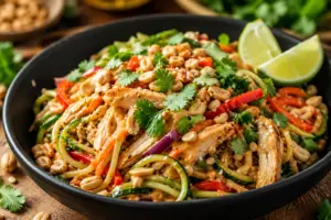 Peanut Chicken Zucchini Noodles Recipe