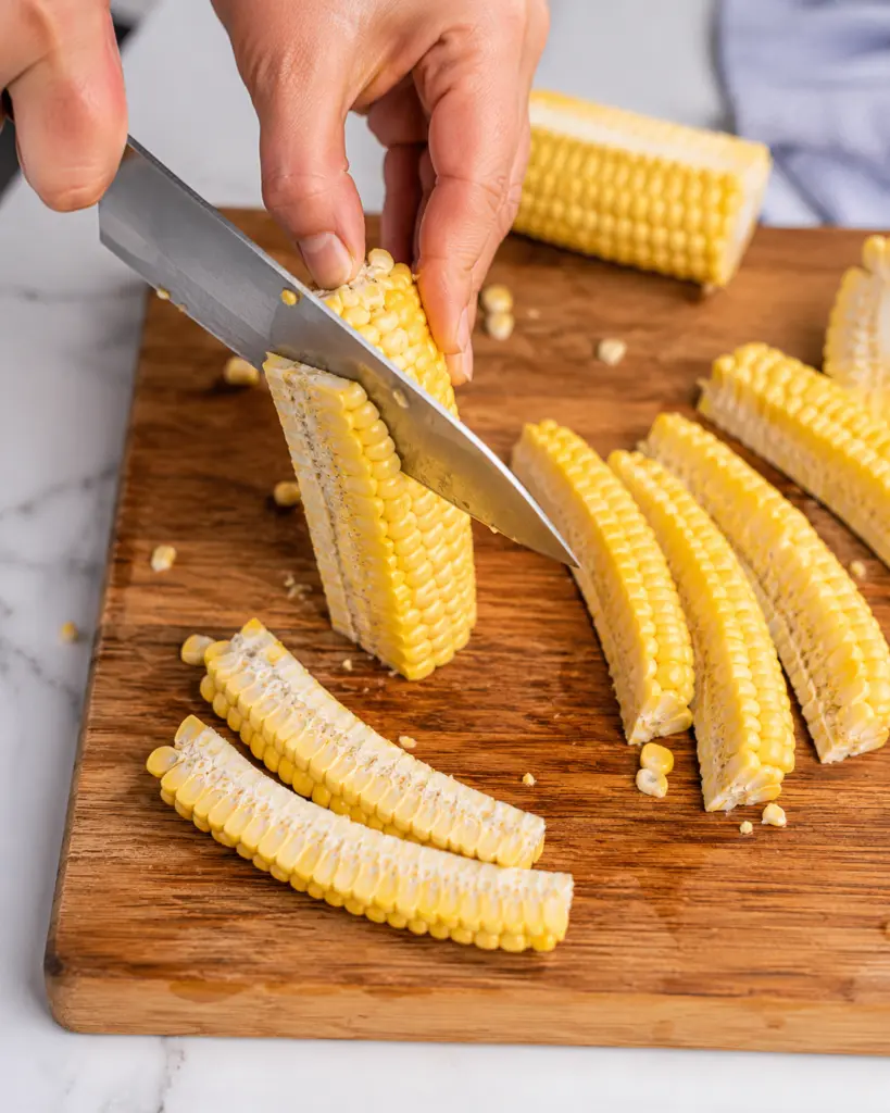 Air Fryer Corn Ribs Recipe 3 How to Cut Corn into Ribs