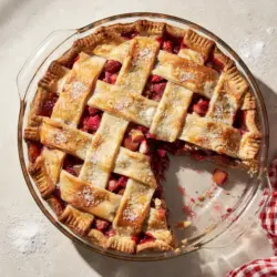 Strawberry Rhubarb Pie Recipe Card