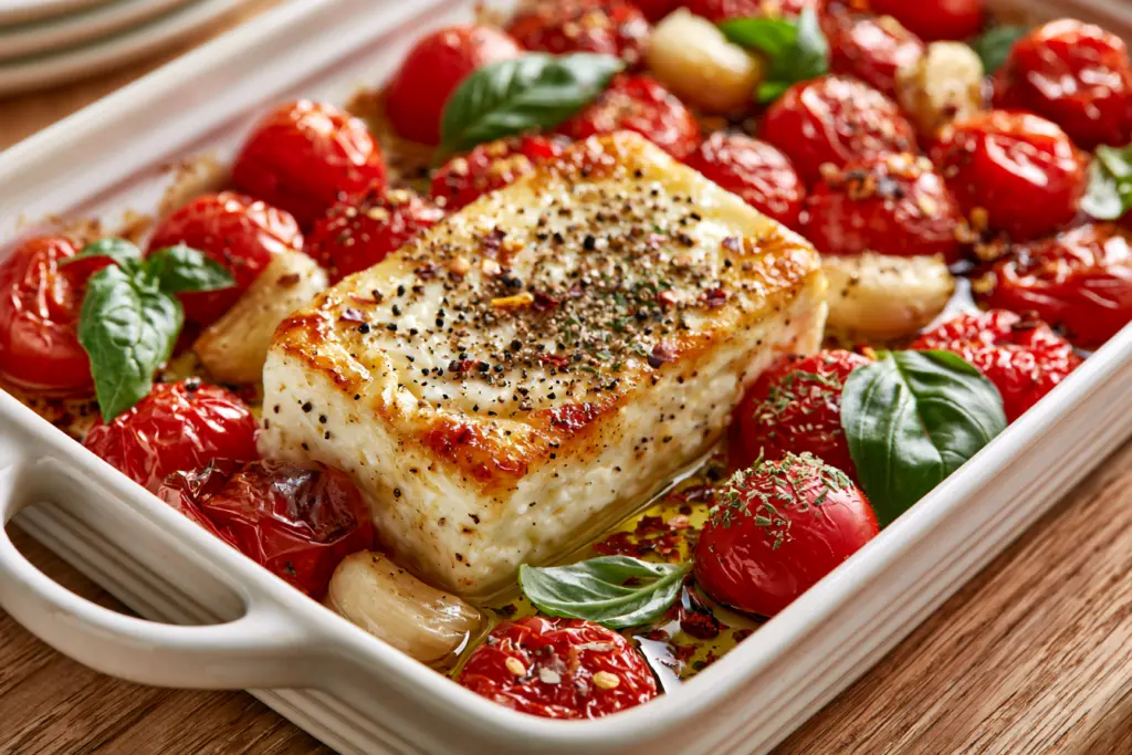Easy Baked Feta Pasta 3 Roast feta and cherry tomatoes for baked Feta Pasta