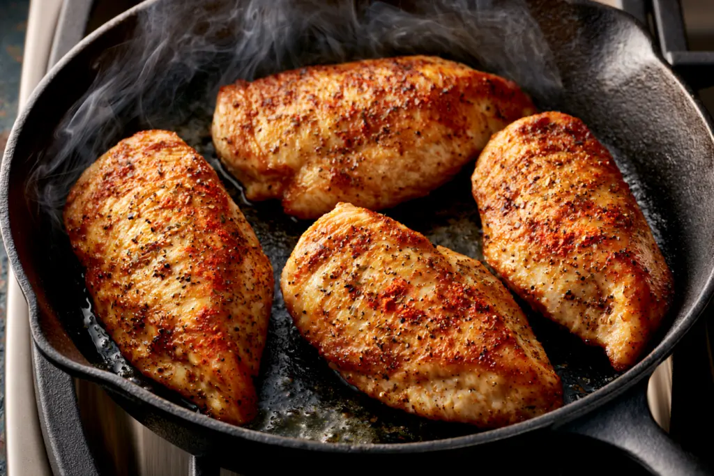 One-Pan Tuscan Chicken Recipe 3 Cooking Chicken breasts for One-Pan Tuscan Chicken