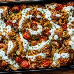 Sheet Pan Chicken Shawarma with Creamy Garlic Sauce Recipe Card