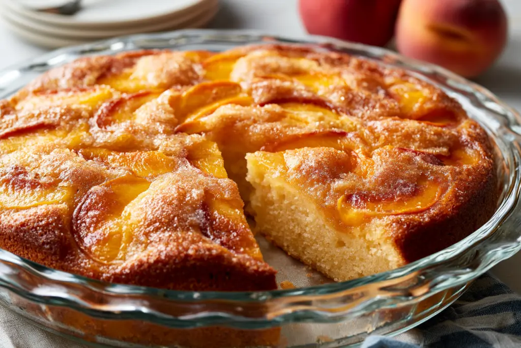 Sourdough Discard Peach Cake