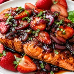 Strawberry Balsamic Glazed Salmon Recipe 9 Strawberry Balsamic Glazed Salmon Recipe Card
