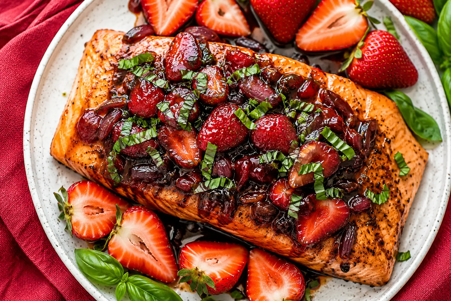 Strawberry Balsamic Glazed Salmon Recipe
