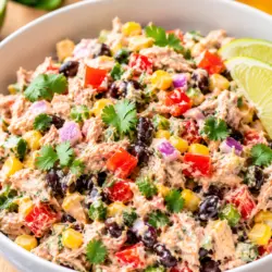 High Protein Mexican tuna salad recipe card