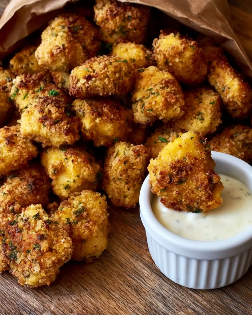 Garlic Parmesan Chicken Bites 5 garlic parmesan chicken bites serving