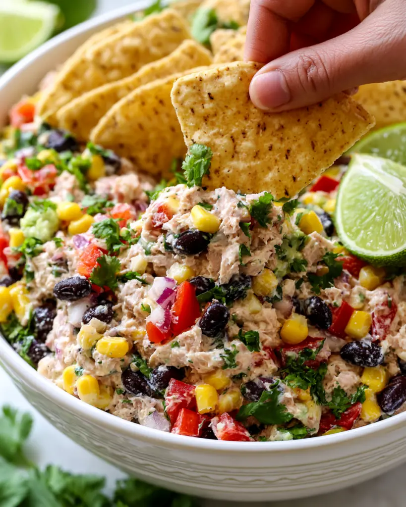 Mexican tuna salad With Tortilla Chips