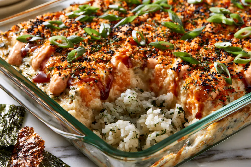 Viral TikTok Salmon Sushi Bake Recipe 6 Viral TikTok Salmon Sushi Bake