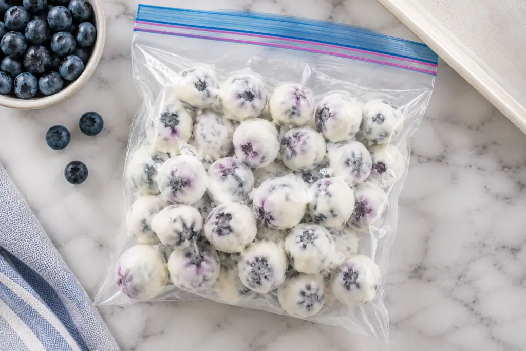 Easy Blueberry Greek Yogurt Bites Recipe 6 Blueberry Greek Yogurt Bites Freezing