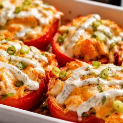 Buffalo Chicken Stuffed Peppers Recipe 6 Buffalo Chicken Stuffed Peppers Recipe card