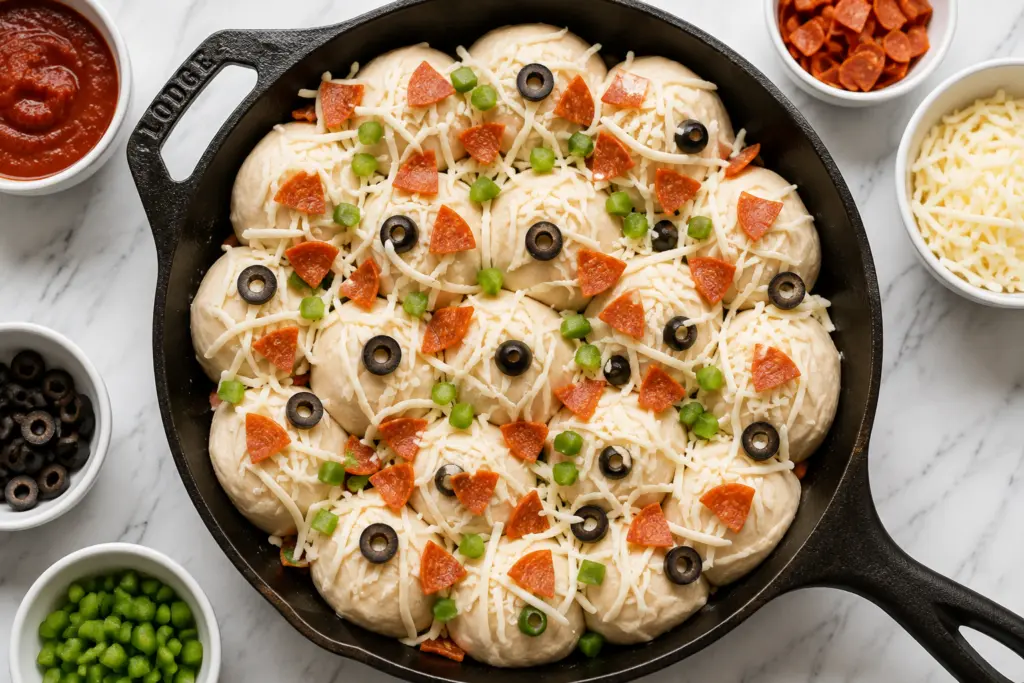 Easy Pizza Pull Apart Rolls Recipe 5 Cast-Iron Pizza Pull Apart Rolls