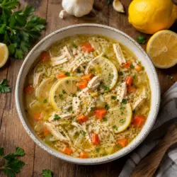 Chicken Lemon Rice Soup Recipe Card