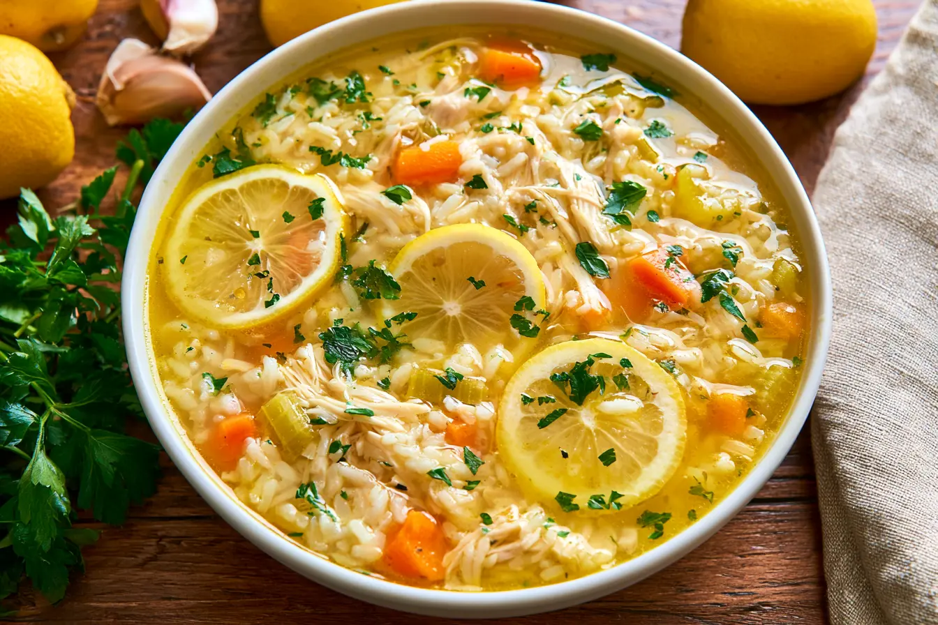 Chicken Lemon Rice Soup Recipe