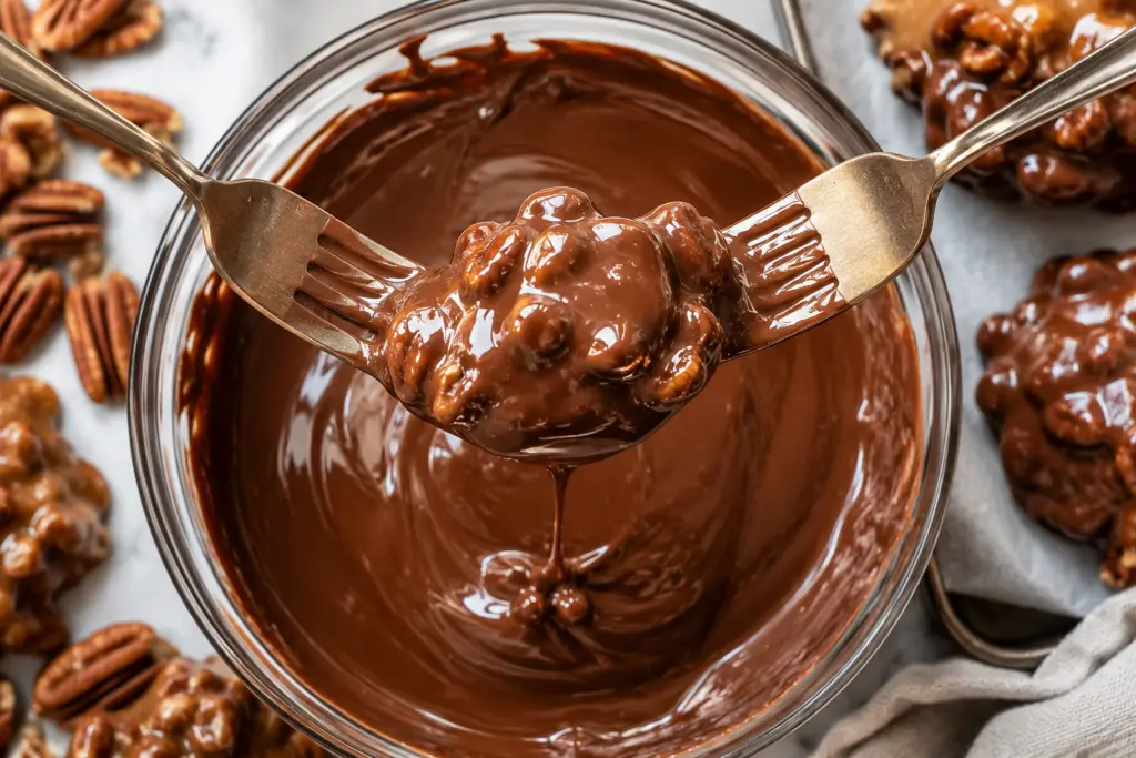 Chocolate-Dipped Pecan Cluster