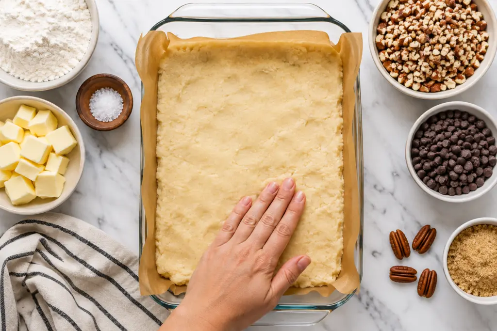 pecan chocolate pie bars Dough 