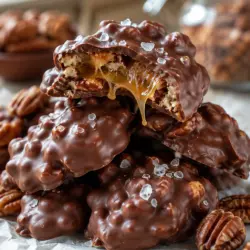 Easy Caramel Pecan Chocolate Clusters recipe card