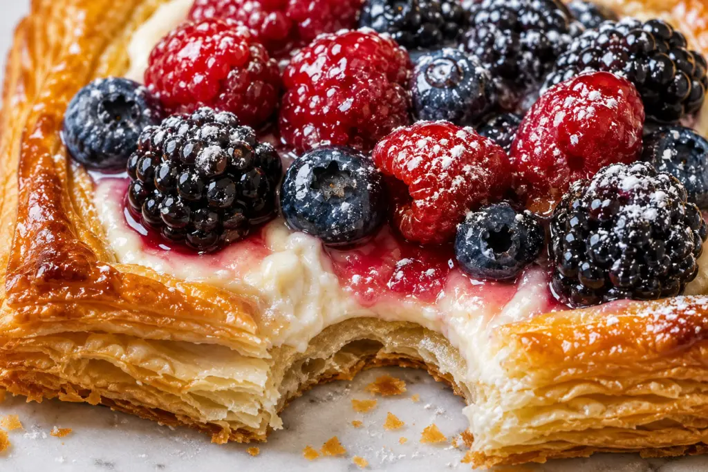 Easy Puff Pastry Fruit Tarts Recipe 7 Glazed puff pastry fruit tarts