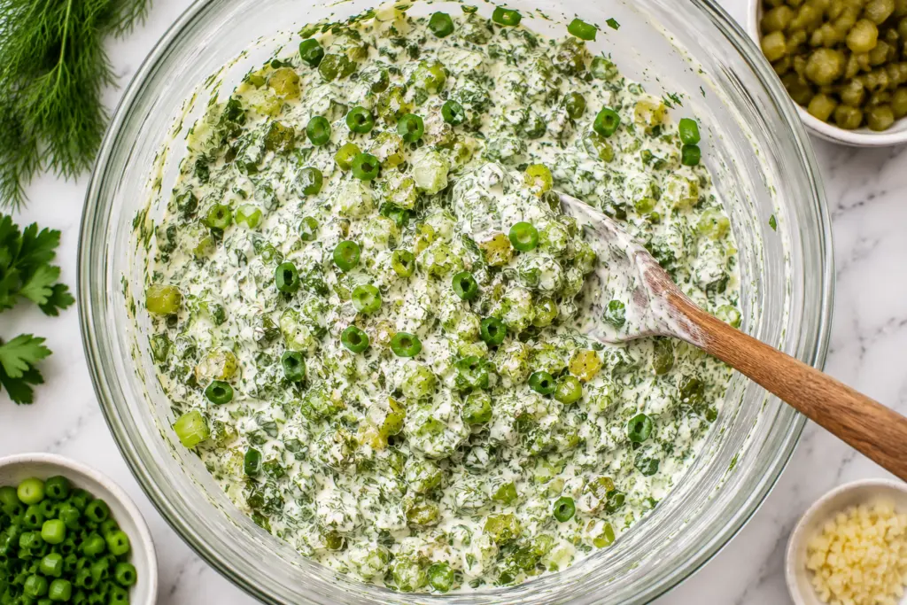 Viral Green Crispy Smashed Potato Salad 4 Green Herb Dressing
