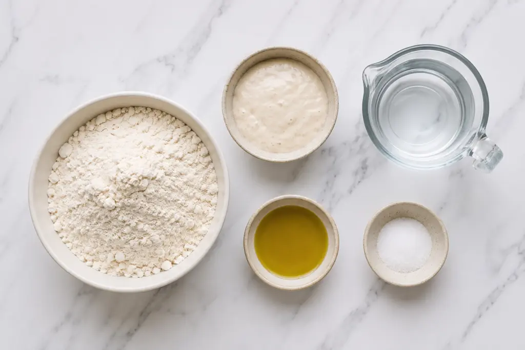 Sourdough Discard Tortillas Ingredients Flat Lay