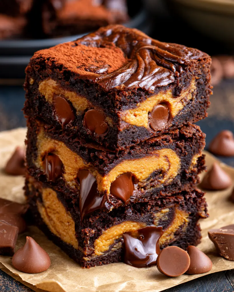 Peanut Butter Swirl Chickpea Brownies