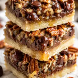 Pecan Chocolate Pie Bars Recipe Card