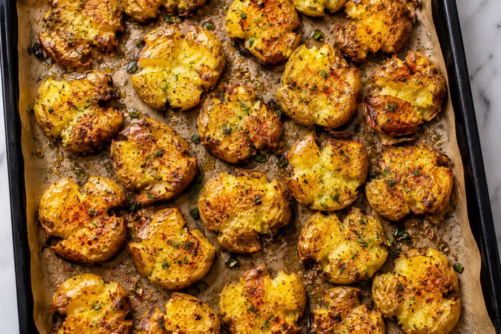 Viral Green Crispy Smashed Potato Salad 3 Roasted Smashed Potatoes