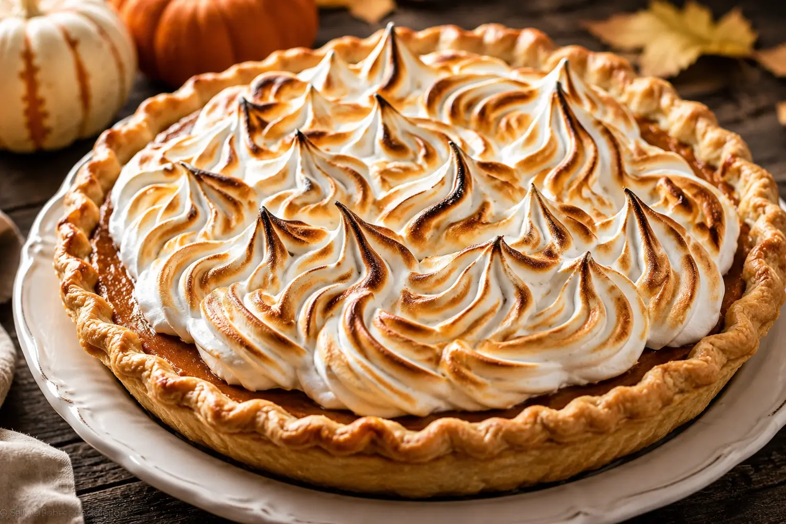 Spiced Chai Meringue Pumpkin Pie