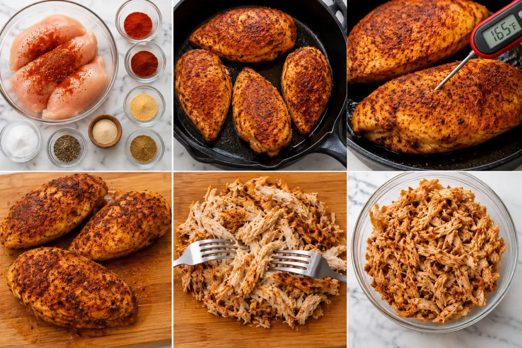 Easy High-Protein Chicken Enchilada Bowls with Cottage Cheese 3 How to Prepare the Chicken