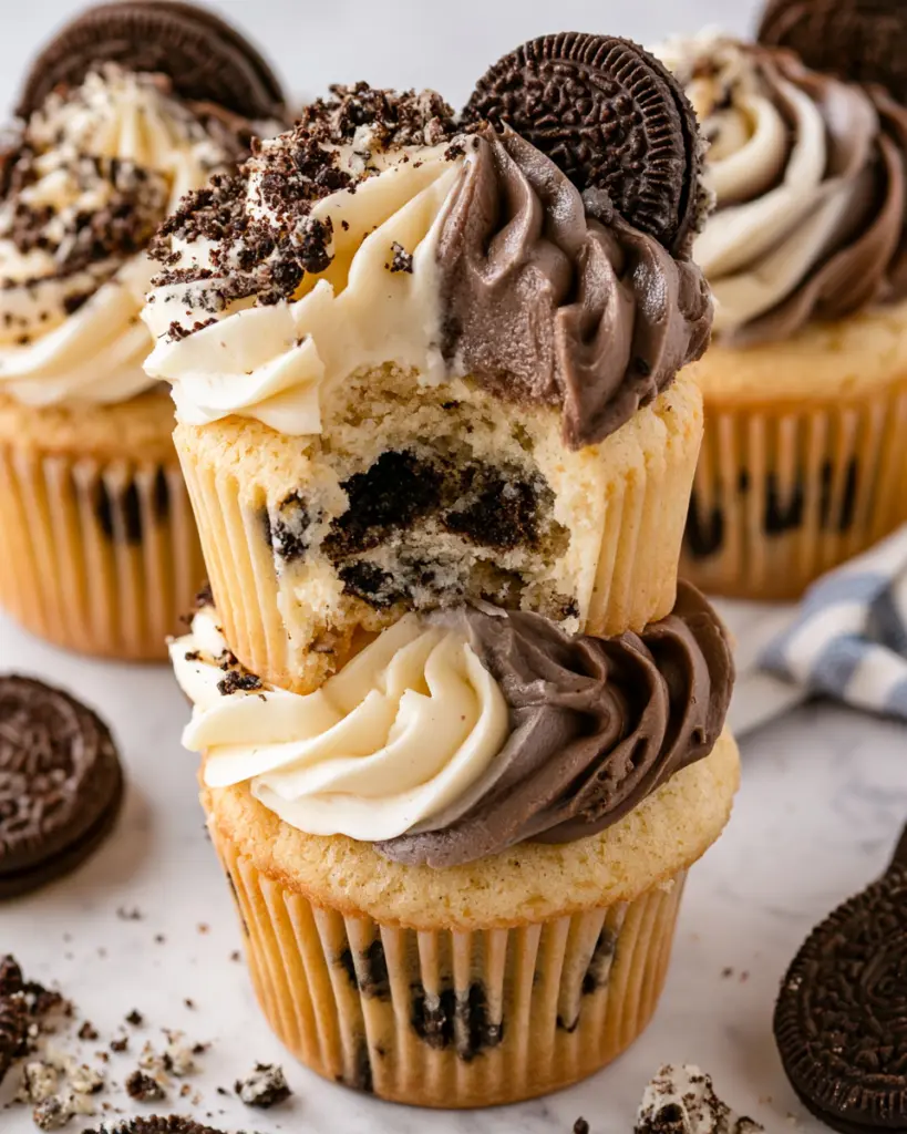 Sourdough Cookies and Cream Cupcakes