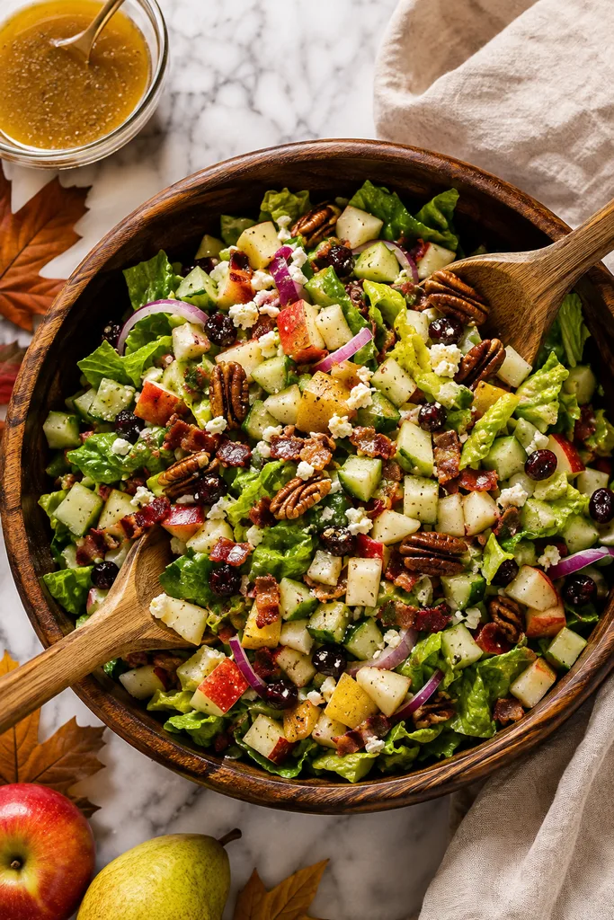 Autumn Chopped Salad Recipe 4 Tossing the autumn chopped salad