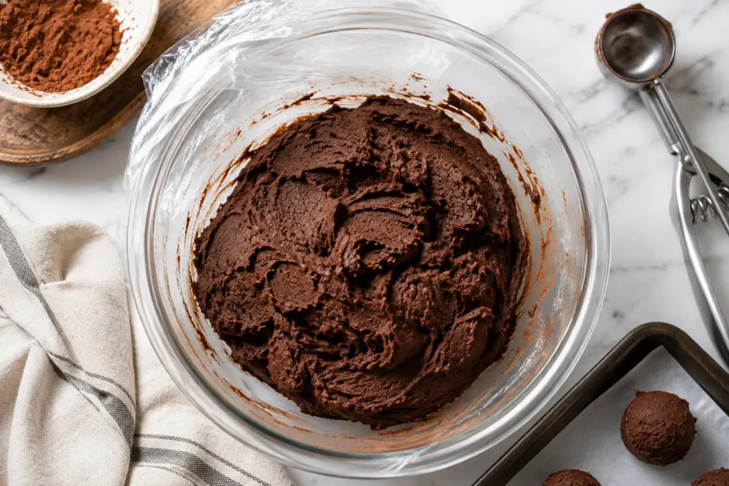 Sourdough Chocolate Snickerdoodle Cookies Dough Chilled