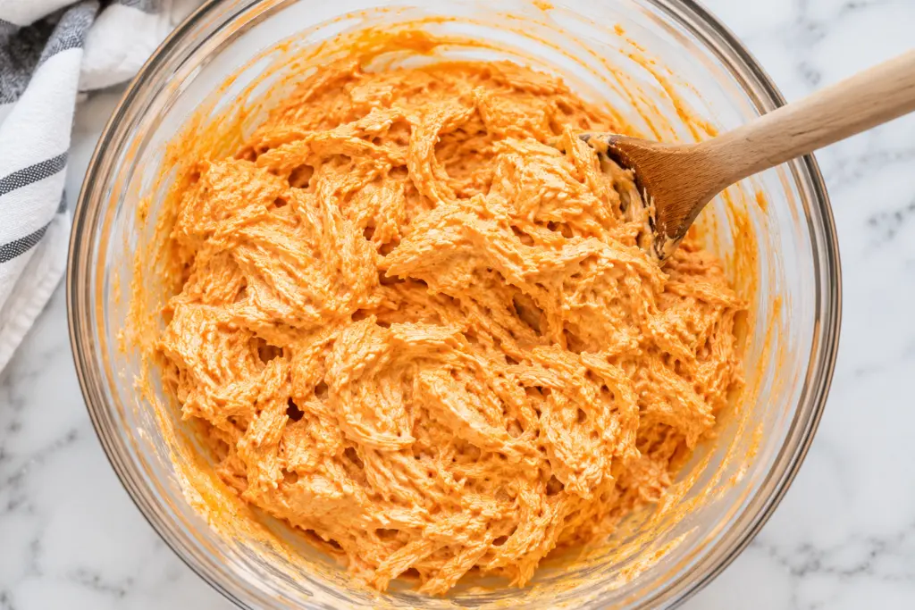 Buffalo Chicken Stuffed Peppers Recipe 3 Creamy buffalo chicken mixture