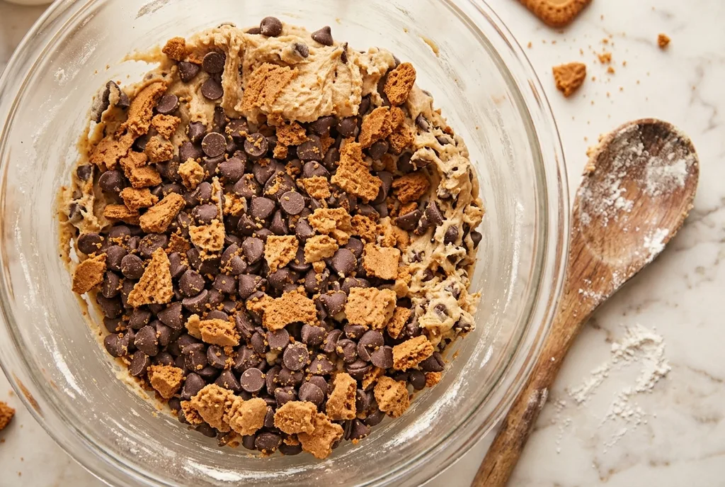Chocolate Chip Biscoff Cookies Recipe 4 homemade chocolate chip Biscoff cookies dough