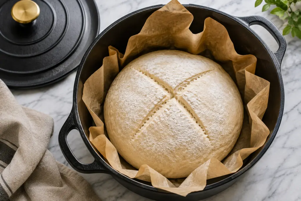 The Easiest Sourdough Discard Bread (No-Knead) 3 no-knead sourdough discard bread dough