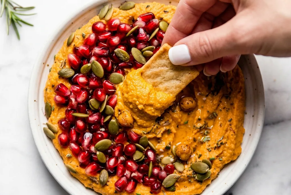 Creamy Pumpkin Hummus Recipe 5 pumpkin hummus serving