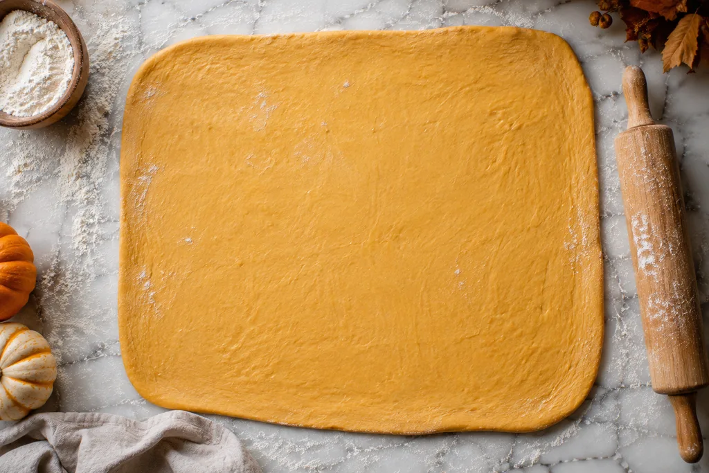 Sourdough Pumpkin Cinnamon Rolls Recipe 4 sourdough pumpkin cinnamon rolls dough rolled
