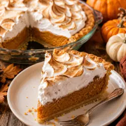spiced chai pumpkin meringue pie recipe card