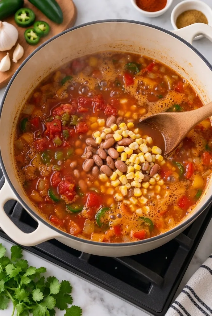 Southwestern Chicken Soup Recipe 5 Southwestern Chicken Soup with Tomatoes, Broth, Beans, and Corn