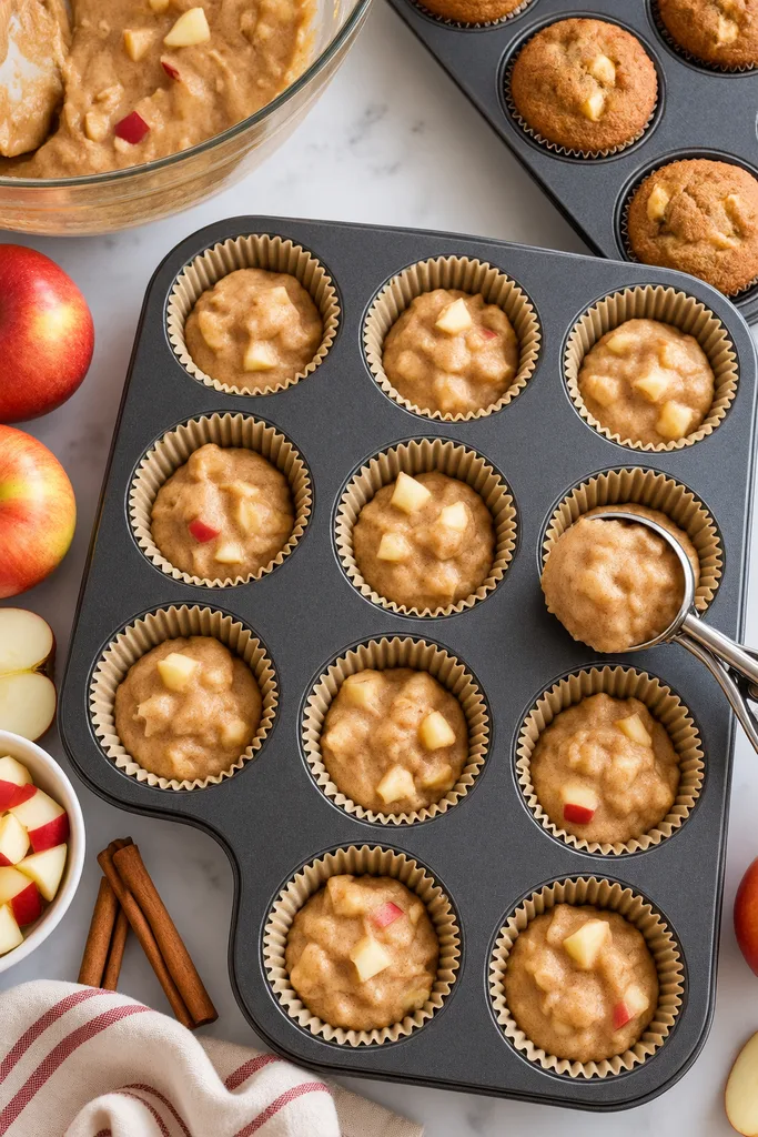Apple Pie Cupcakes with Salted Caramel Frosting 4 Fill the Apple Pie Cupcakes Liners