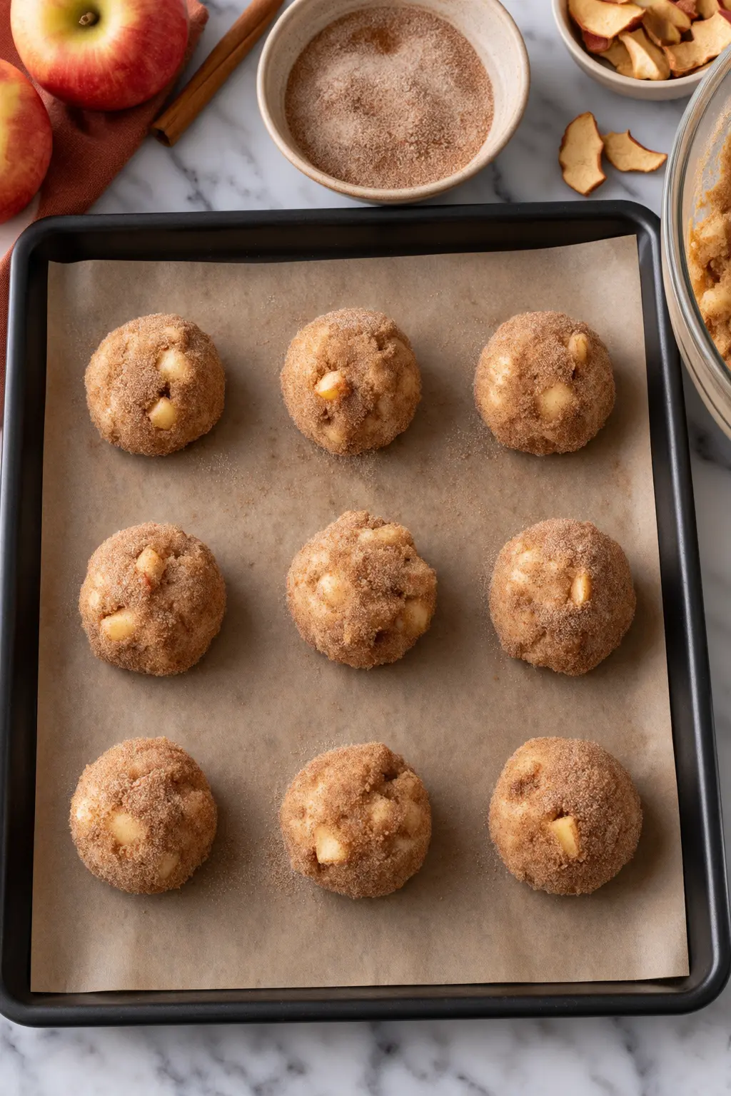 Apple Pie Sugar Coated Cookie Dough Balls