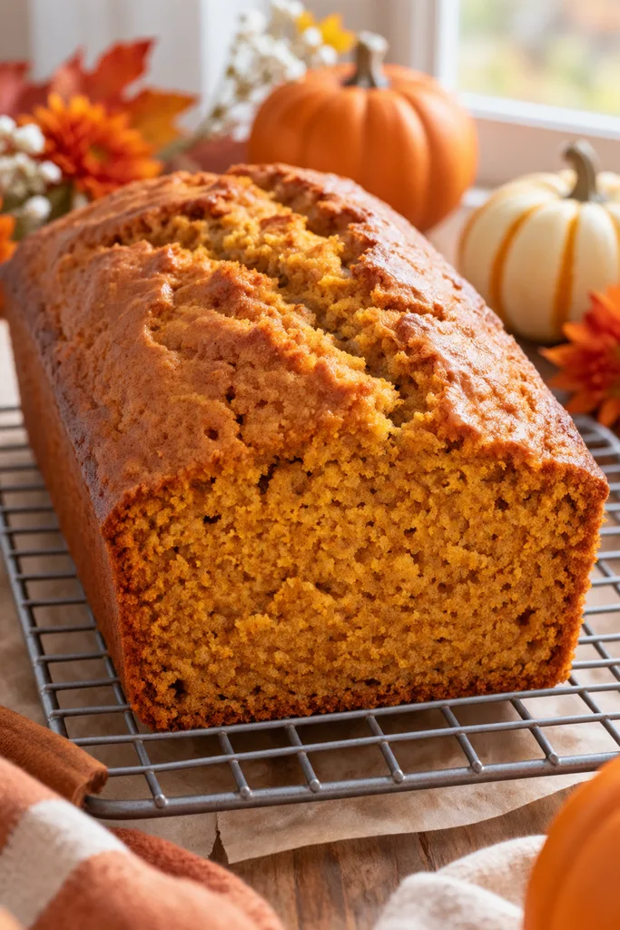 Autumn Pumpkin Bread on Cooling Rack
