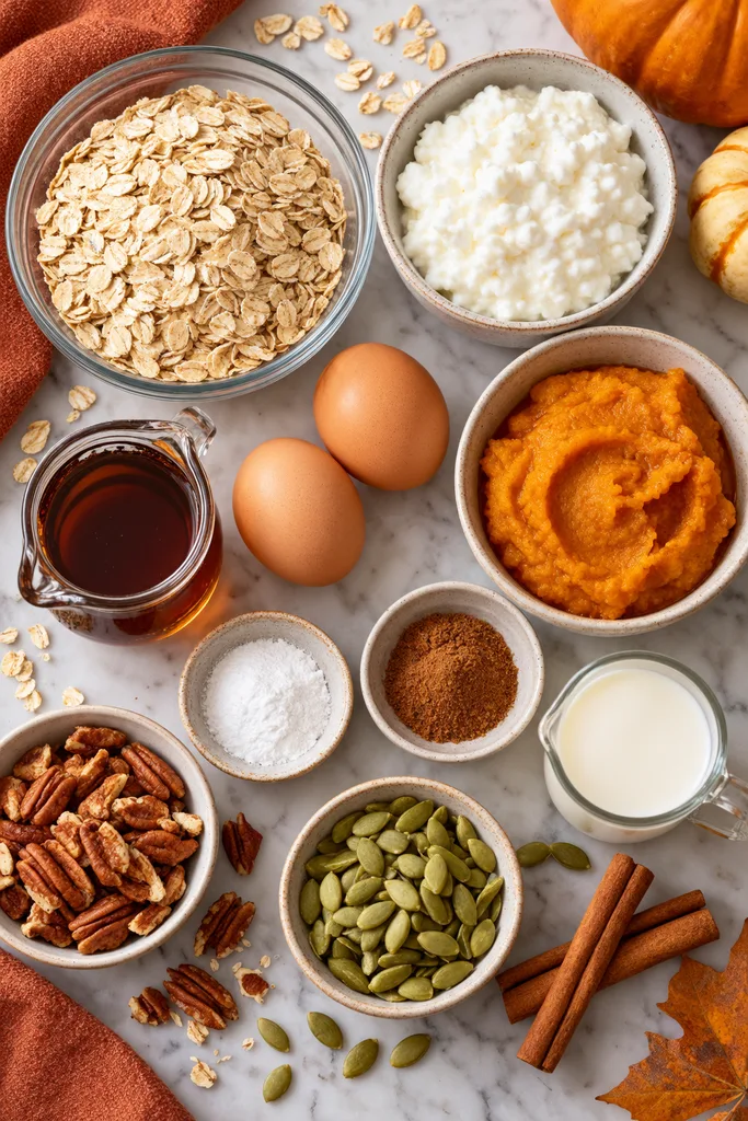 Autumn Pumpkin Oat Baking Ingredients