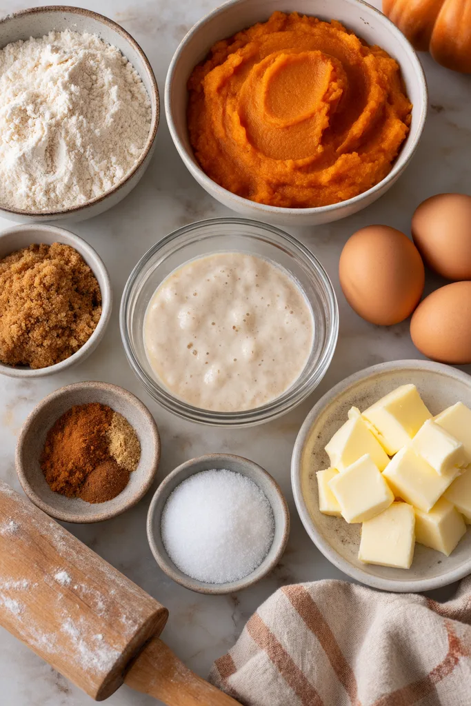 Sourdough Discard Pumpkin Pie Recipe 2 Sourdough Discard Pumpkin Pie Baking Ingredients