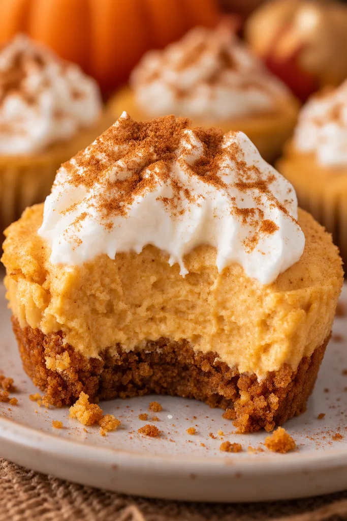 Bitten Mini No Bake Pumpkin Cheesecakes