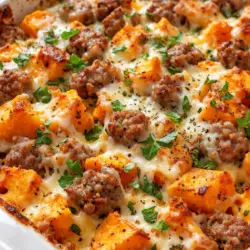 Fall Sweet Potato and Sausage Casserole 8 Cheesy Sweet Potato and Sausage Casserole Recipe Card